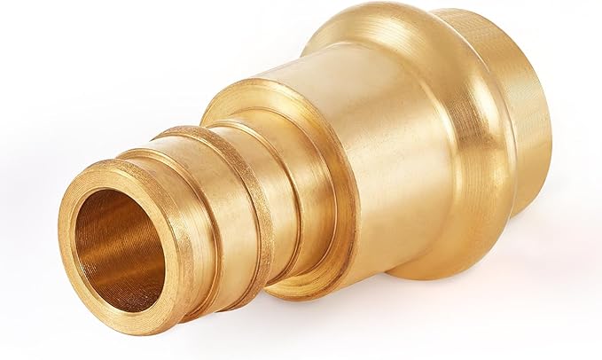 30-Pack HeSun Copper Press Fitting Adapter,3/4" PRESS X 3/4" PEX-A Expansion F1960 Coupling, LF Brass(PEX1960185-30)