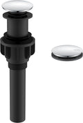 KENES Bathroom Vessel Sink Pop Up Drain Assembly Without Overflow, Chrome Bathroom Vanity Sink Drain Stopper, Anti-Clogging Drain Strainer, KE-P300A-5