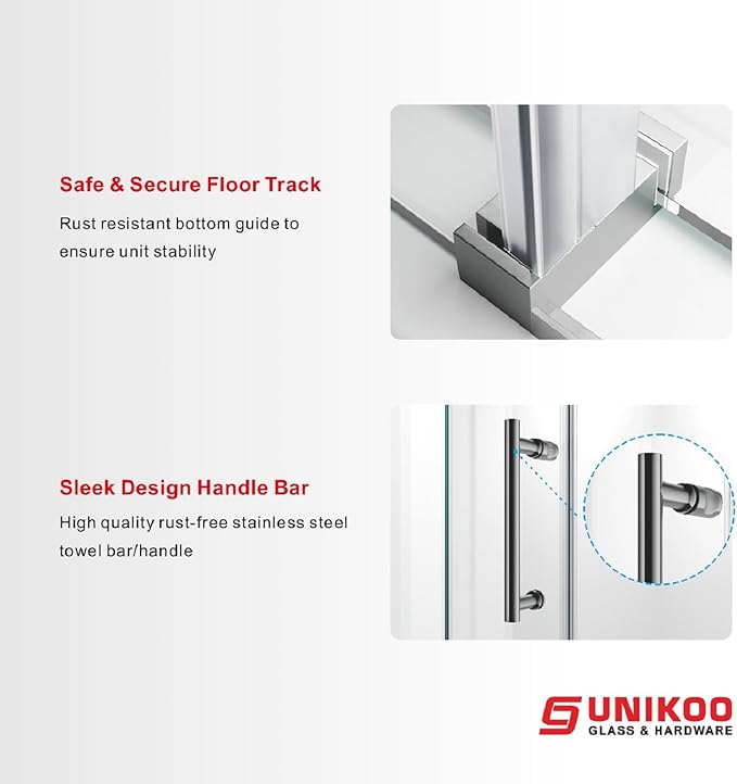 56-60 Inch x 80 Inch Sliding Frameless Shower Door, 3/8" Tempered Glass with Easy-Cleaning Coating, Stainless Steel Rollers & SGCC-Certified Stability, Brushed Nickel