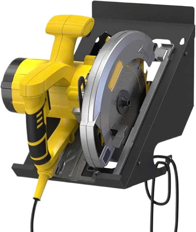 Heavy Duty Circular Saw Holder, Metal Wall Mount Storage Rack, Workshop Wall Organizer for Garage, Home Repair Kit, Metalworking, Masonry, Tool Storage, Space-Saving Holder for Power Saws, Equipment