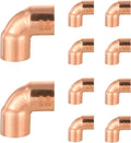 HeSun 10-Pack Copper Fittings, 1/2-Inch Short Radius 90-Degree Copper Elbow, C x C with Sweat Solder Connection