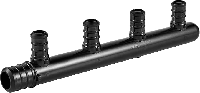 EFIELD 4 Outlets Closed Poly PPSU Barb Crimp Pex Manifold: 3/4 Trunk, 1/2" Port (4Outlets), F2159 (4 Ports) (Pack of 2),(PPSU1807043-2PCS)