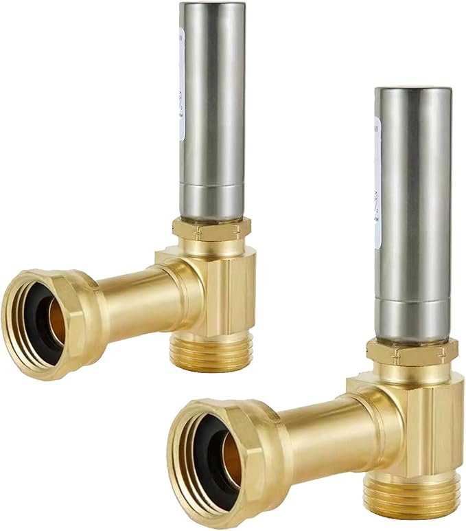 Water Hammer Arrestor,3/4 Inch Swivel FHT x 3/4 Inch MHT Stainless Steel Water Arrestor for Washing Machine Connection(2PACK,Angle Stainless Steel Arrestor)(HAMMER018-2Pack)