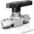 TAISHER 1PCS 304 Stainless Steel Compression Valve, 1/4" Tube OD x 1/4" Tube OD Straight Adapter