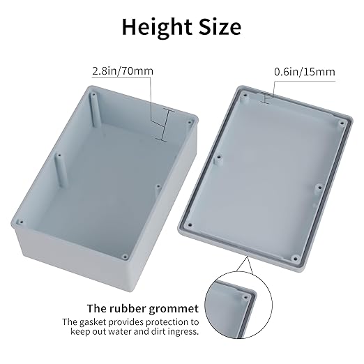 9" x 6" x 3" PVC Plastic Dustproof Waterproof Box IP65 Electrical Junction Boxes Project Junction Conduit Box for Outdoor Enclosure