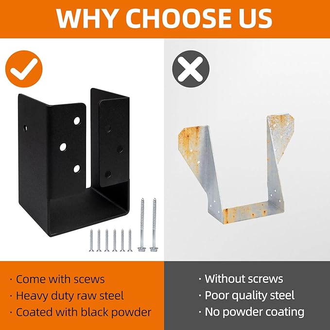 4"x6" Concealed Joist Hanger Bracket Fit for 4"x6" Beam,Swing,handrail,and Fence