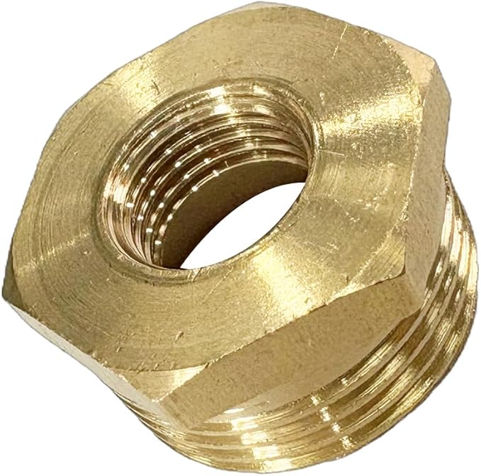 3/4" NPT Male x 1/4" NPT Female Brass Reducer Hex Bushing Threaded Pipe Fitting Reducing Adapter Pack of 2