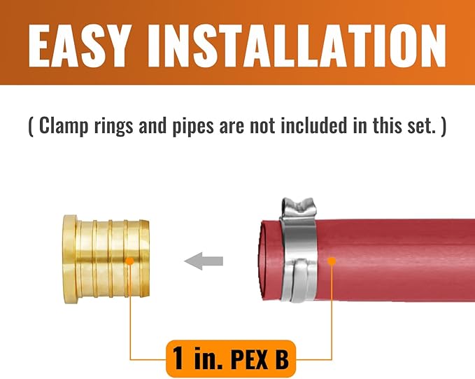SUNGATOR 12-Pack 1" Pex Plug End Cap, No Lead Brass, 1 Inch Pex Fittings