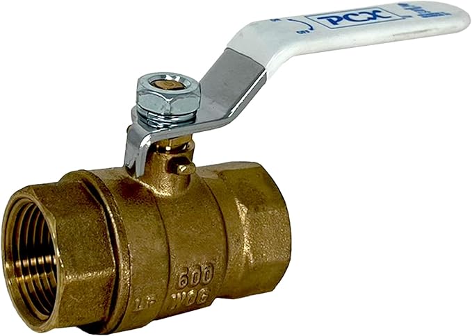 PROCURU 2-Pack 1/2-Inch FIP Female NPT Threaded (FxF) Heavy Duty Brass Ball Valve, Full Port, 600 WOG, Certified Safe (3BT050-2P)