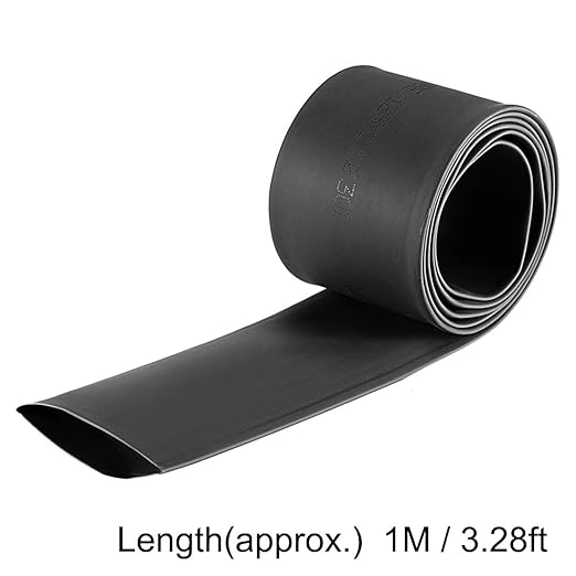 uxcell Heat Shrink Tubing, 30mm Dia 50mm Flat Width 2:1 Rate Shrinkable Tube Cable Sleeve 1m - Black