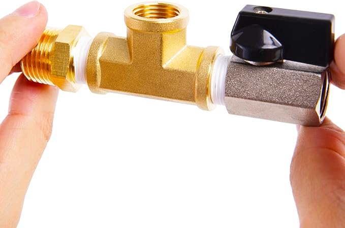 ChillWaves Brass Pipe Fitting, Tee 1/8" x 1/8" x 1/8" NPT Female Thread Adapter(6-PACK)