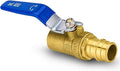 1 Pack Ball Valve, 3/4 Inch Pex A X 3/4 Inch Sweat Blue Shut Off Valve, No Lead Brass Full Port Pex Expansion Shut Off Ball Valve for Hot and Cold Water, ASTM F1960, NSF/ANSI 61 Certified