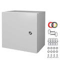 LeMotech Electrical Box 12 x 12 x 8 inch Junction Box, IP66 Waterproof Dustproof Steel Enclosure Wall-Mounted for Outdoor/Indoor Lockable with Equipment Mounting Plate