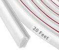 20 Feet Rubber Weather Stripping Door Seal Strip, Self-Adhesive Backing D-Shape Door Weatherstripping for Door Frame Insulation Large Gap, Easy Cut to Size(White)