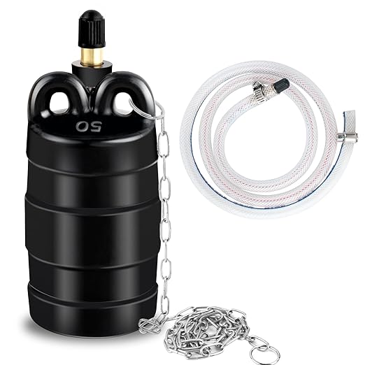 2 Inch Inflatable Pipe Plug Sewer Test Plug with 39.37" Hose and Chain, Inflatable Balloon Rubber Plug for Water Pressure Testing, Water Flow Blocking, and Pipe Leak Inspection