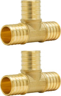 SUNGATOR 2-Pack 1" Pex Tee, No Lead Brass, 1 Inch Pex Fittings