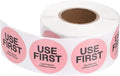 PATIKIL 500 Pcs USE First Stickers, 2 inch Round Use First Stickers Food Service Circle Inventory Control Adhesive Labels for Food Service Kitchen Restaurants Retail Storage Date, Pink