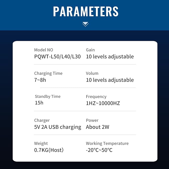 PQWT L50 Underground Water Leak Detectors for Home Wall Water Pipe Detector Machine Multi Sensor Acoustic Pipeline Leakage Detection Kit Noise Reduction Headphone Smart Touchscreen Carry Case