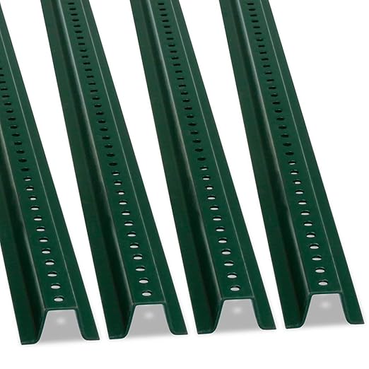 SmartSign 6' U Channel Sign Post, Green Baked Enamel Steel, 2lb Heavy Weight, Pack of 4