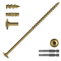 #14 x 6 Inch Lag Screws (144Pcs) 6lb. Structural Wood Screw, Bronze, Carbon Steel, Washer Head, Rust Resistant epoxy Coated, T30 Star Bit