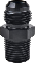 EVIL ENERGY 8AN Male Flare to 3/8" NPT Pipe Fitting Adapter Aluminum Straight Black