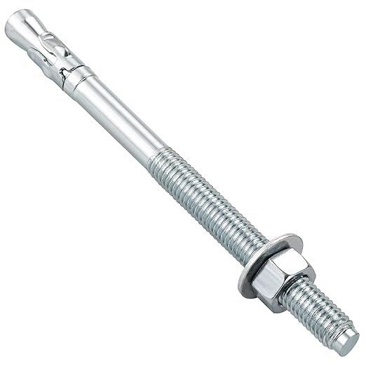 1/4x4" 100Pcs Inch Standard Fasteners for Heavy-Duty Zinc Wedge Anchors for Cement and Concrete