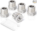 TAISHER 5PCS Forging of 304 Stainless Steel Reducer Hex Bushing, 3/8" Male NPT to 1/8" Female NPT, Reducing Forging Pipe Adapter Fitting