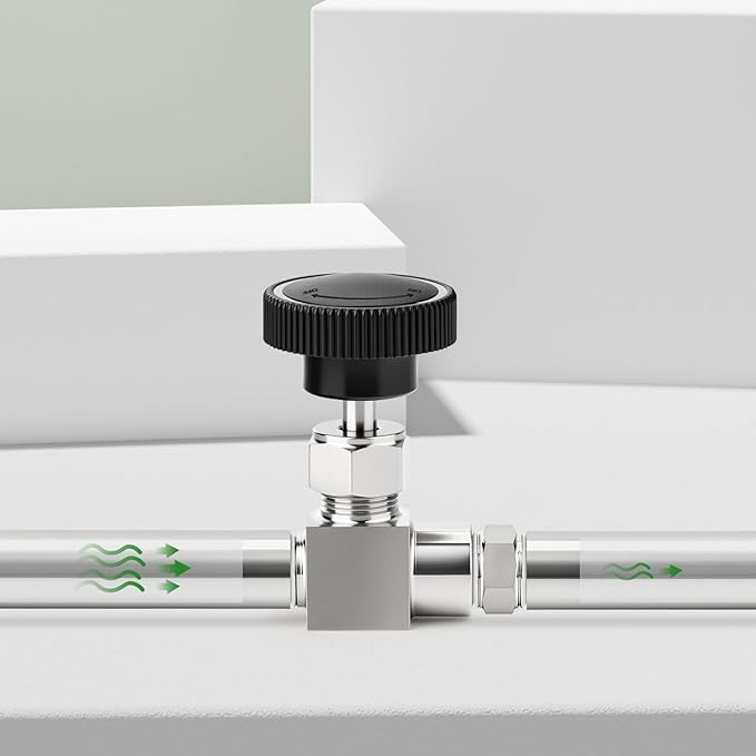 TAISHER 1PCS 304 Stainless Steel Straight Needle Valve 1/8" NPT Male x 1/8" NPT Female For Flow Control Water Gas Oil With Nipple