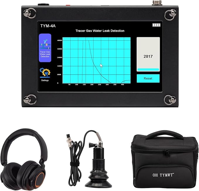 TYM-4A Professional Water Leak Detector - H₂/N₂ Tracer Technology for Micro-Leaks in Pressurized Water Lines