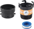 TonGass RV Sewer Pipe Adapter 3" Rotating Rigid Bayonet Adapter with Male Thread & Hooks, Termination Fitting with 3" Bayonet & Hub, RV Sewer Hose Connector for Waste Disposal - Black