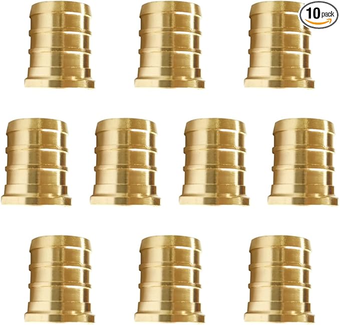 Joywayus 1/2" PEX Barb Plug End Cap Brass Crimp Fittings (Pack of 10)