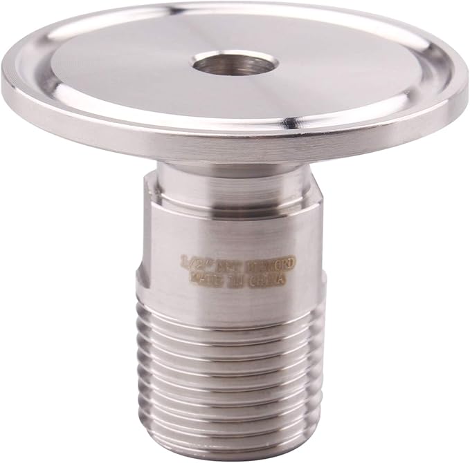 DERNORD 1.5''Tri clamp Adapter to 1/2 inch MNPT Thread Ferrule Sanitary Pipe Fitting