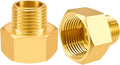 SDTC Tech 2-Pack Brass Pipe Fitting 1/2 NPT Thread Male to 3/4 NPT Thread Female Reducer Adapter, Brass Pipe Extension Connectors