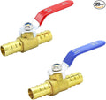 3/4 Inch PEX Ball Valves,2 Pcs PEX Brass Full Port Shut Off Ball Valve, Brass Full Port Quarter Turn Crimp Pex Valves for Hot and Cold Water