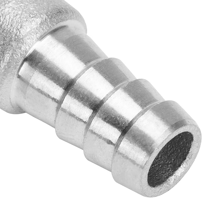 DERNORD 3/8" Hose Barb x 1/4" Male NPT Stainless Steel 90 Degree Elbow- Home Brew Pipe Fitting
