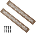 PATIKIL 14 x 2 Inch Door Air Vent Cover, 2 Pcs Heavy Duty Aluminum Grille Ventilation Cover Louvered with Mounting Screws for Cabinet Wardrobe Door, Brown
