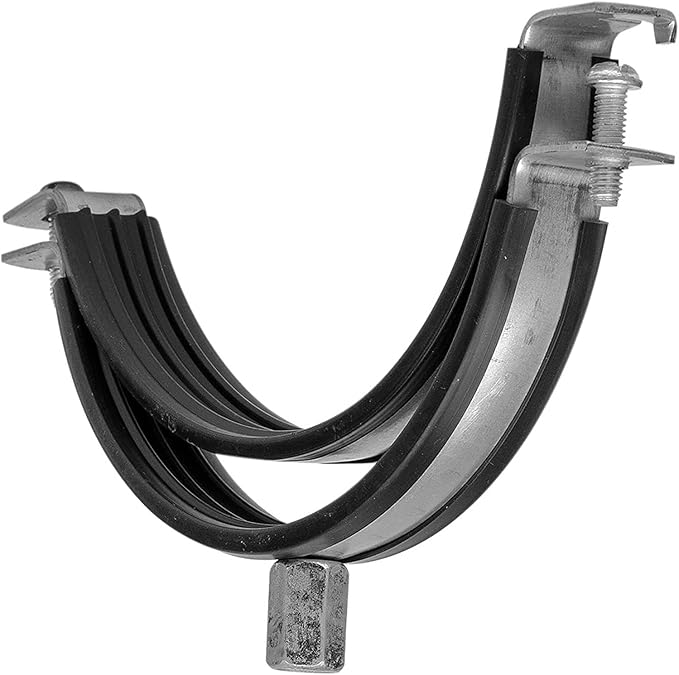 3" Inch Galvanized Pipe Hanger with Rubber - Conduit Mounting Clamp - PVC Tube Brackets - Metal Pipe Clamps - Tube Wall Mounting Bracket Clamp - Rigid Conduit Holder - 3in Pipe Clamp
