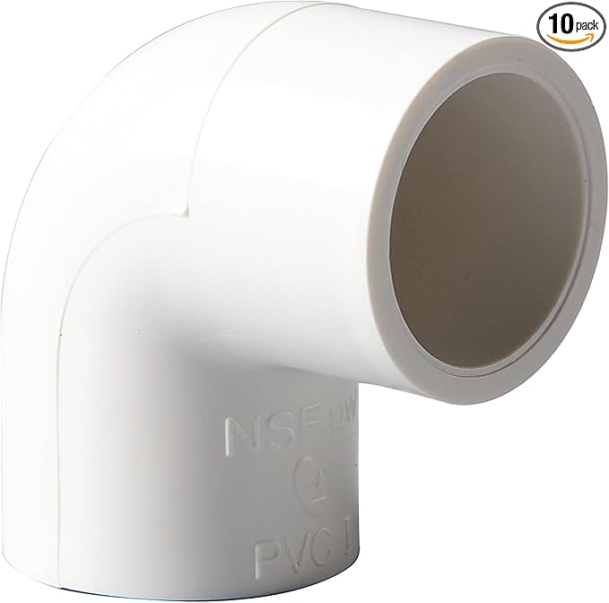 Rainbow Dream 1-Inch 90 Degree PVC Pipe Elbow - 10 Pack, White