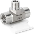 TAISHER 1PCS Forging of 304 Stainless Steel Tee Pipe Fittings, 1/4" NPT Female x 1/4" NPT Male x 1/4" NPT Female Pipe Fittings, Male Branch Tee