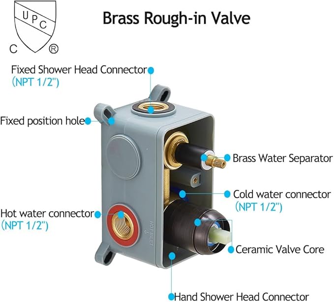 16 Inch Ceiling Mount Oil Rubbed Bronze Shower System Bathroom Luxury Rain Mixer Shower Combo Set Ceiling Rainfall Shower Head System (Contain Shower Faucet Rough-in Valve Body and Trim Kit)