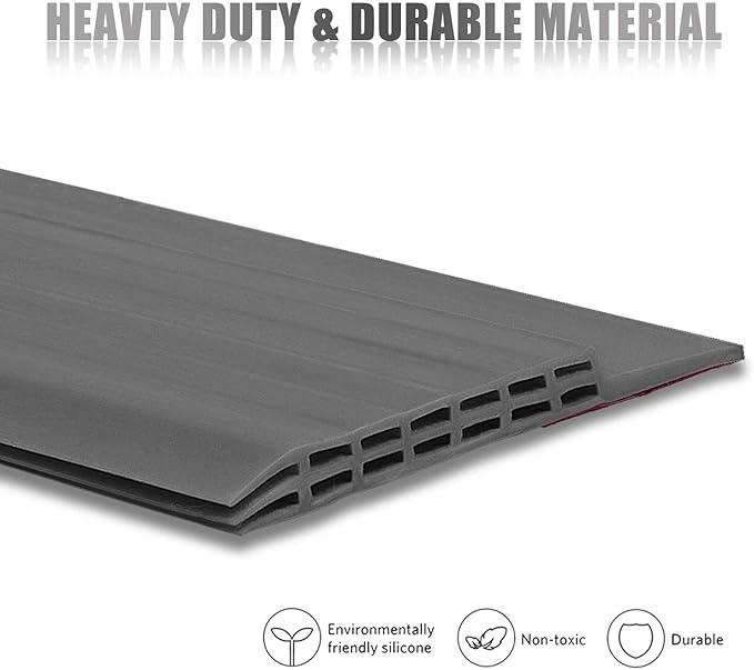 [New Upgrade] Huge Gap Door Draft Stopper, 3.4" W Widened Door Sweep Seal Gap Up to 1.8" for Interior & Exterior Doors - Keeping Draft, Noise, Dust and Unwanted Animals Out,3.4" W x 39" L,Grey