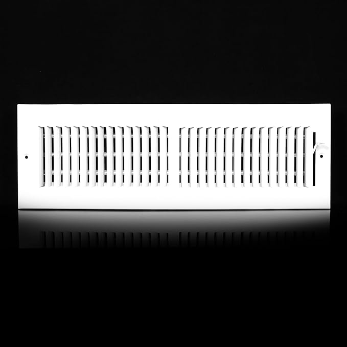 20x4 Vent Register [Duct Opening], Vent Covers for Home Ceiling, Two-Way Ventilation Register, Adjustable Solid Steel Wall Register Vent Cover (20"W x4"H [Duct Opening])