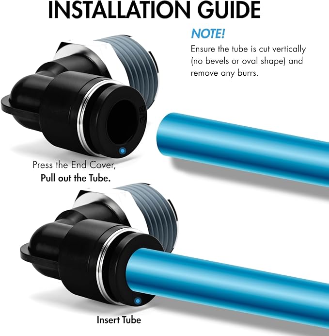 Pneumatic 3/8 Push to Connect Fittings Male Thread Elbow and Straight Combination Air Line Quick Connect Fittings 3/8"OD x 1/2"NPT Quick Connect Air Hose Fittings (Pack of 12)