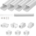 VEVOR Mini Split Line Set Cover 3-inch W 15.8Ft L, PVC Decorative Pipe Line Cover for Air Conditioner with 4 Straight Ducts & Full Components Easy to Install, Paintable for Heat Pumps, White