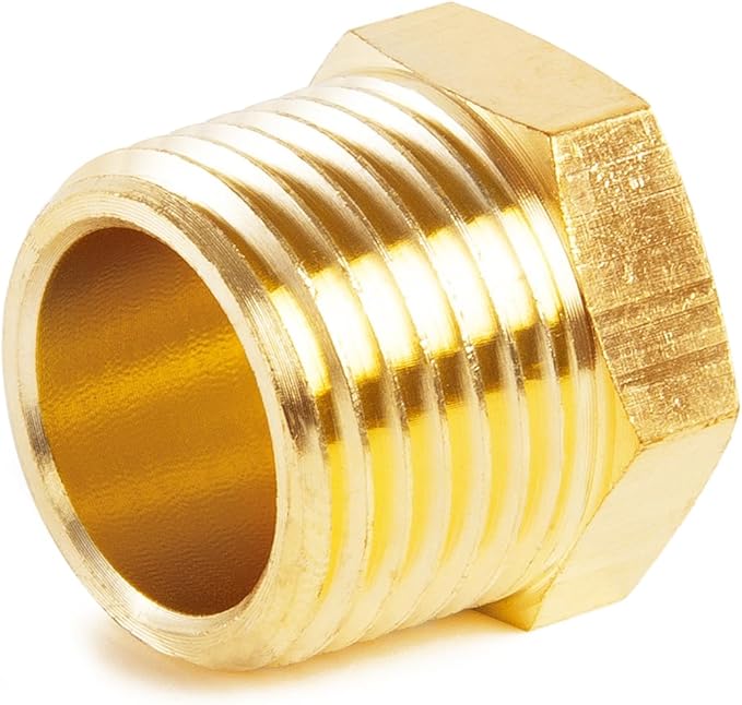 ChillWaves Brass Pipe Fitting Kit, Outer Hex Head Socket Pipe Plug Fitting，5 × 1/8" NPT，5 × 1/4" NPT，5 × 3/8" NPT，5 × 1/2" NPT Male，Thread Adapter(20-PACK)