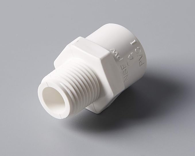 Rainbow Dream 2 Inch PVC Male Adapter Pipe Fitting (Socket x Male Pipe Thread) - 3 Pack, White