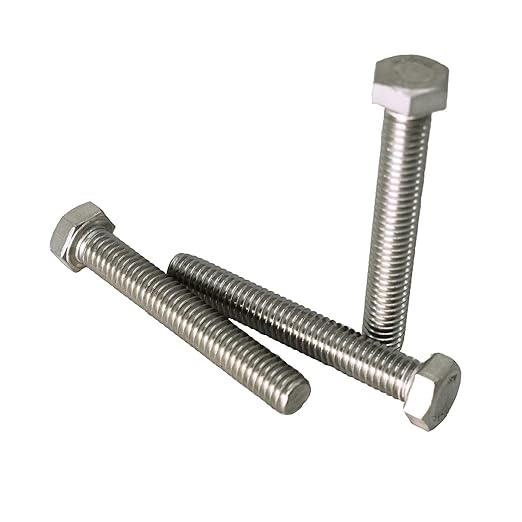 3/8"-16 X 1/2" (25pc) Stainless Steel Hex Head Screw Bolt, Fully Threaded, Stainless Steel 18-8 (304), Plain Finish,by SANTIE