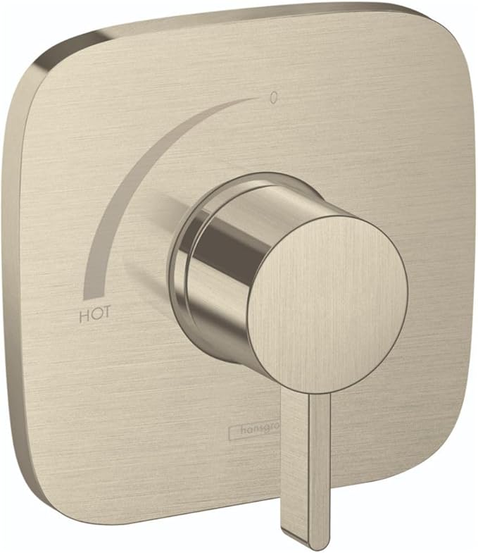 hansgrohe Ecostat E Modern Pressure Balance Shower Valve Trim in Brushed Nickel, 15718821