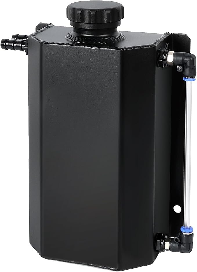 EVIL ENERGY Radiator Coolant Overflow Tank, Coolant Recovery Tank Aluminum 2L Black