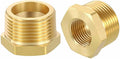 1 Pack Brass Pipe Fittings, 1" NPT Male to 1/2" NPT FeMale Brass Hex Bushing Reducer, Hose Tube Threaded Adapter for Air, Oil, LP